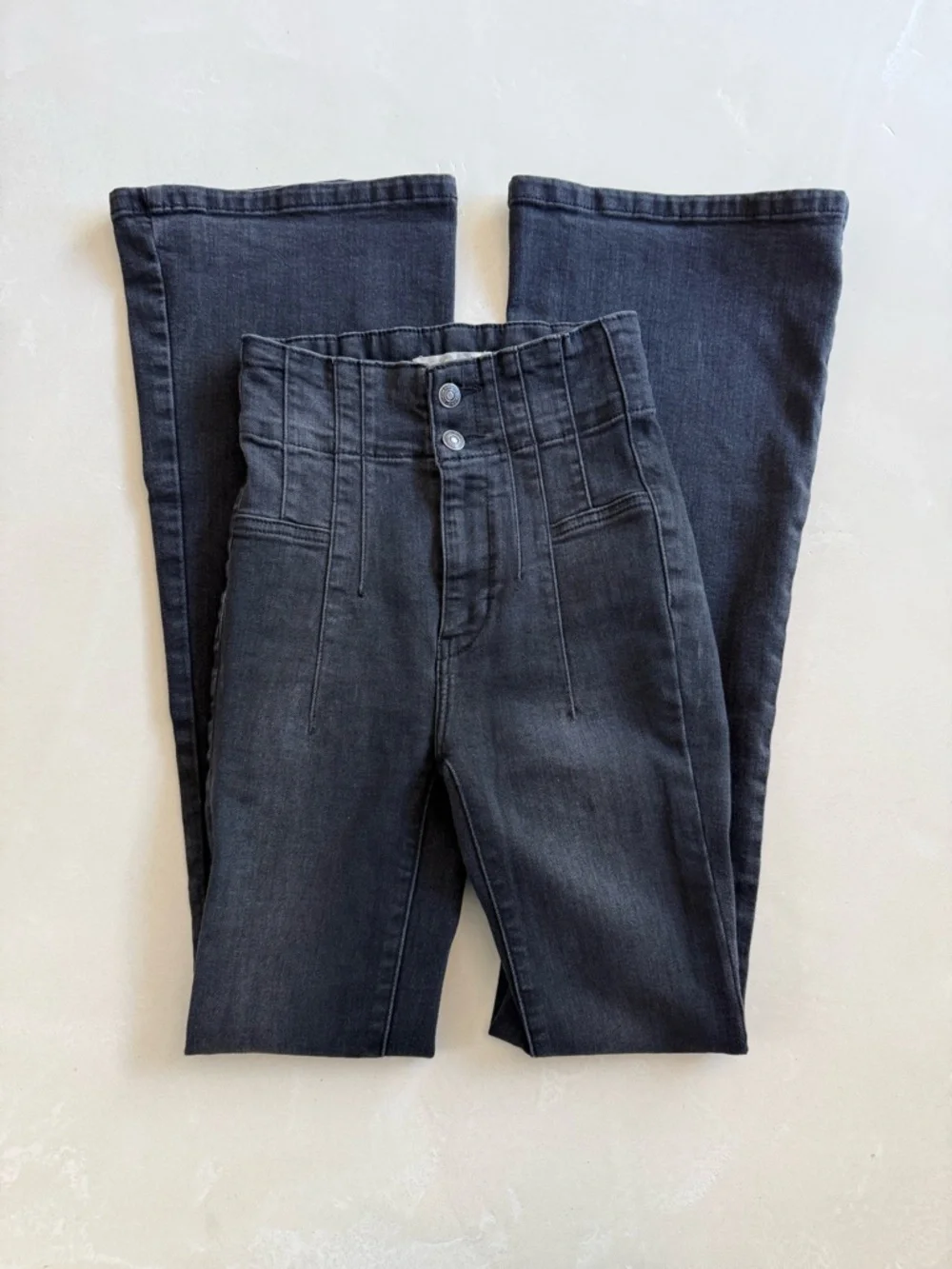 Free People Black Ultra High Flare Jean 25